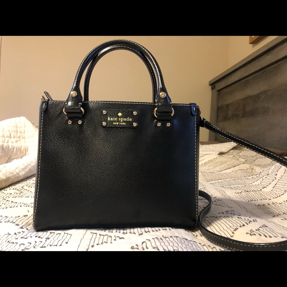 Black Kate spade with crossbody strap